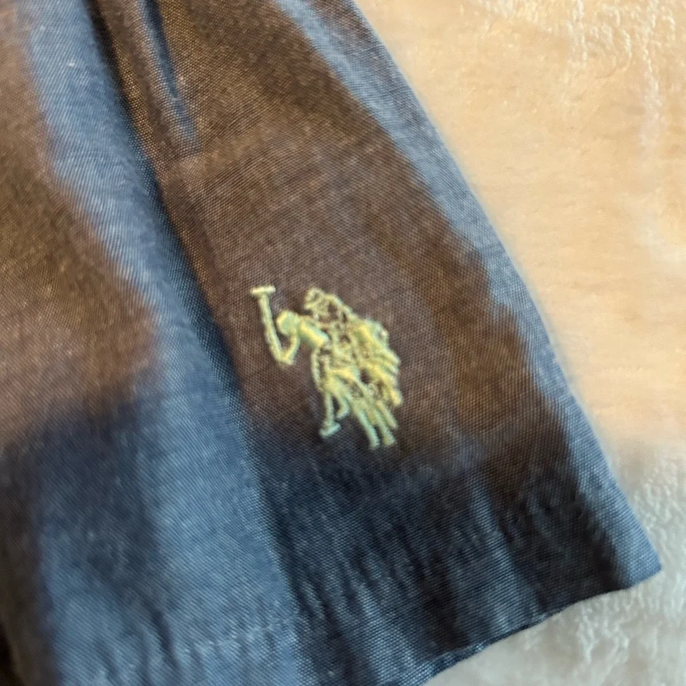Blue Denim Skirt with Embroidered Logo